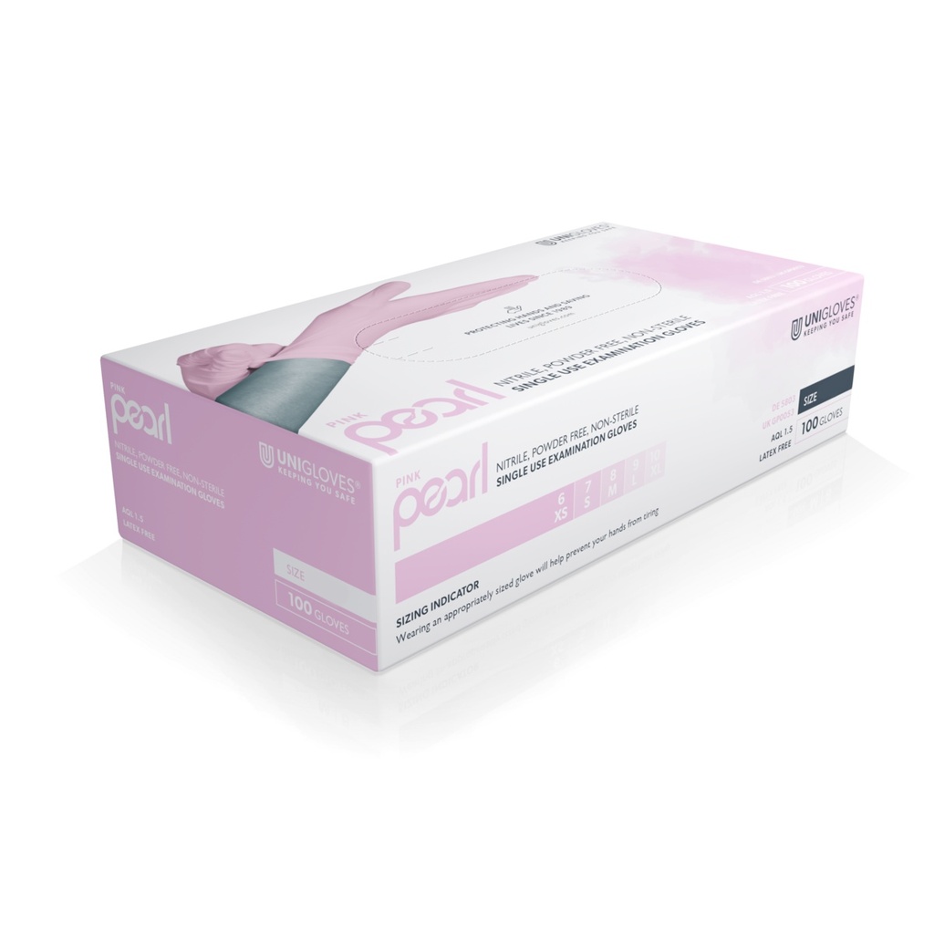 Unigloves Nitrilhandschuhe Pearl - pink - L Unigloves Nitrilhandschuhe Pearl - pink - L