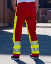 Sanität Stretch-Einsatzhose Rot-Neongelb, EN20471, Kl.1 - 66W