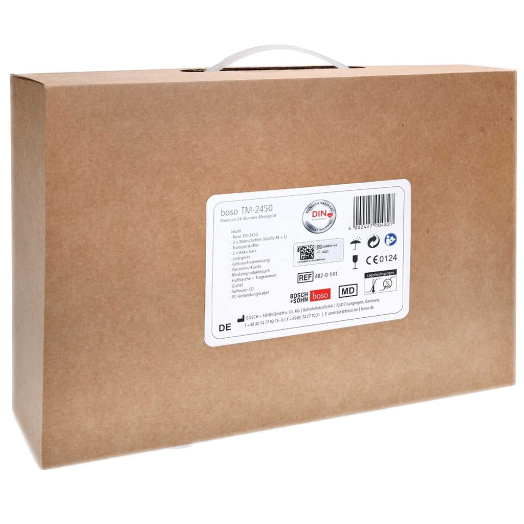 boso TM-2450 24h-Blutdruckmessgerät Set mit Zubehör und Software