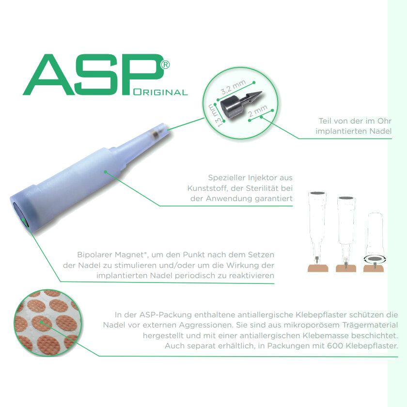 ASP Original GOLD 8 Ohrakupunkturnadeln