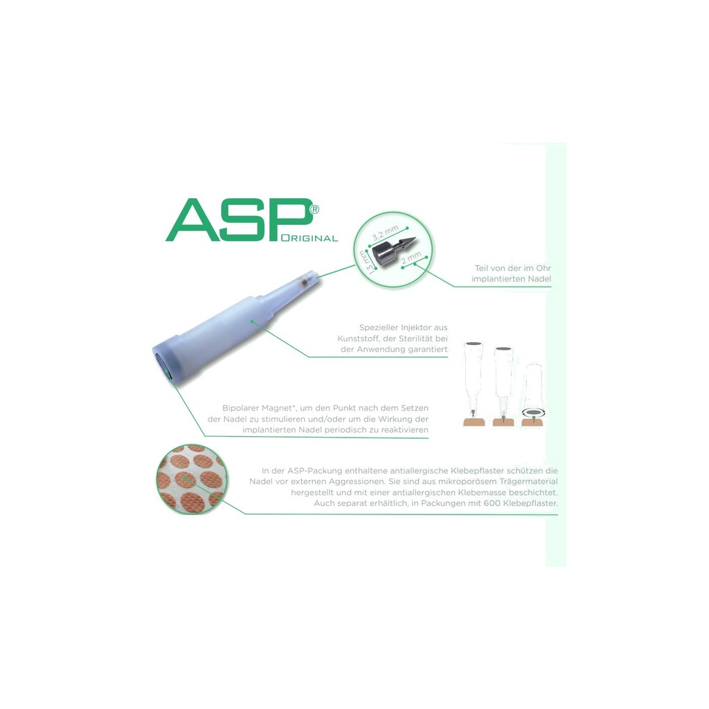 ASP Original GOLD 200 Ohrakupunkturnadeln ASP Original GOLD 200 Ohrakupunkturnadeln