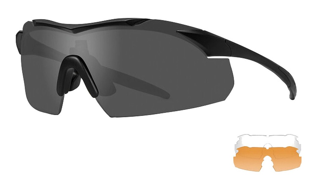 Wiley X Vapor Comm 2.5 Sonnenbrille Set Grau/Klar/Orange - schwarz