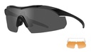 Wiley X Vapor Comm 2.5 Sonnenbrille Set Grau/Klar/Orange - schwarz