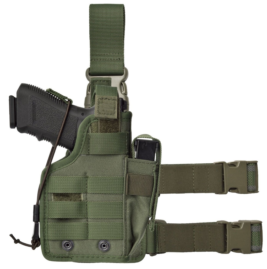 Vega Holster Modulares Cordura-Militärholster L/Auto, L/Auto Compact - grün - Modulare Oberschenkelplattform für MM2