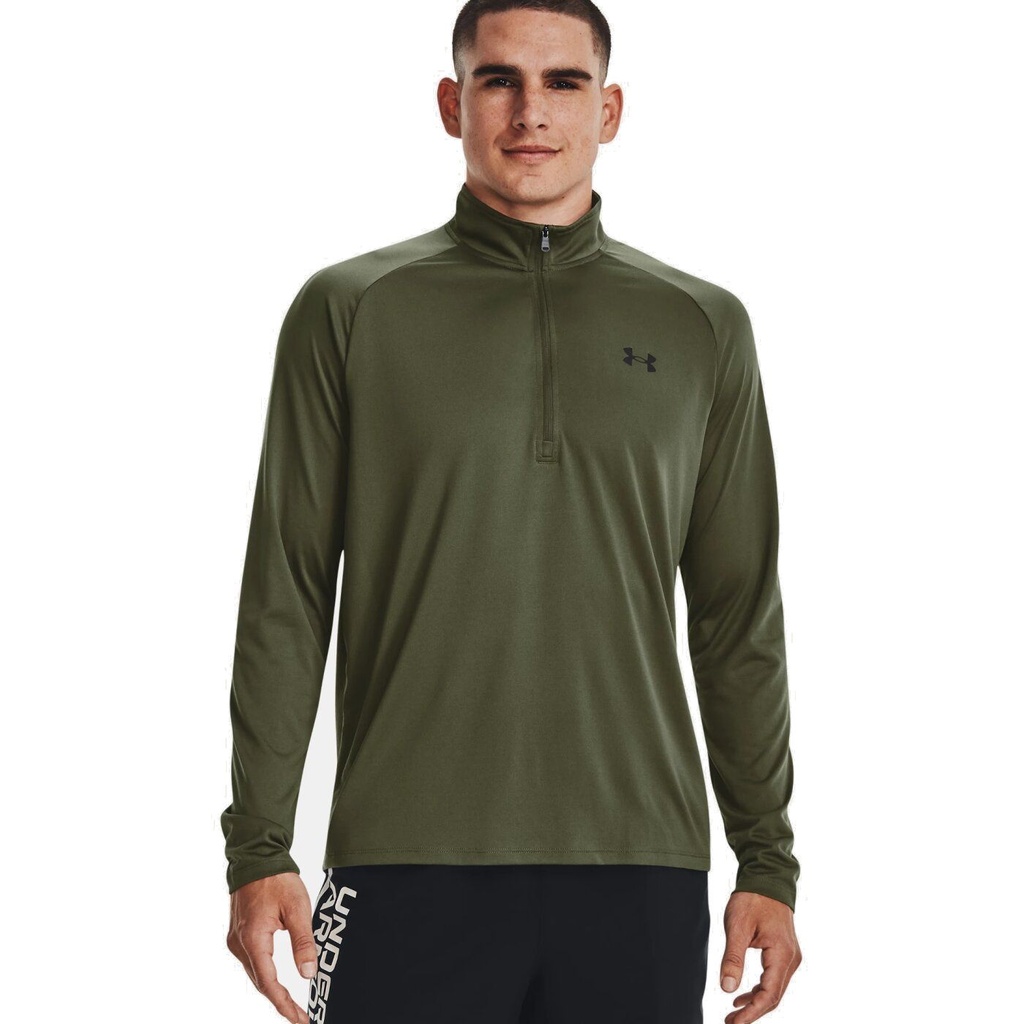 Under Armour Tactical Tech Shirt  mit Reissverschluss, langarm, steingrauoliv - S