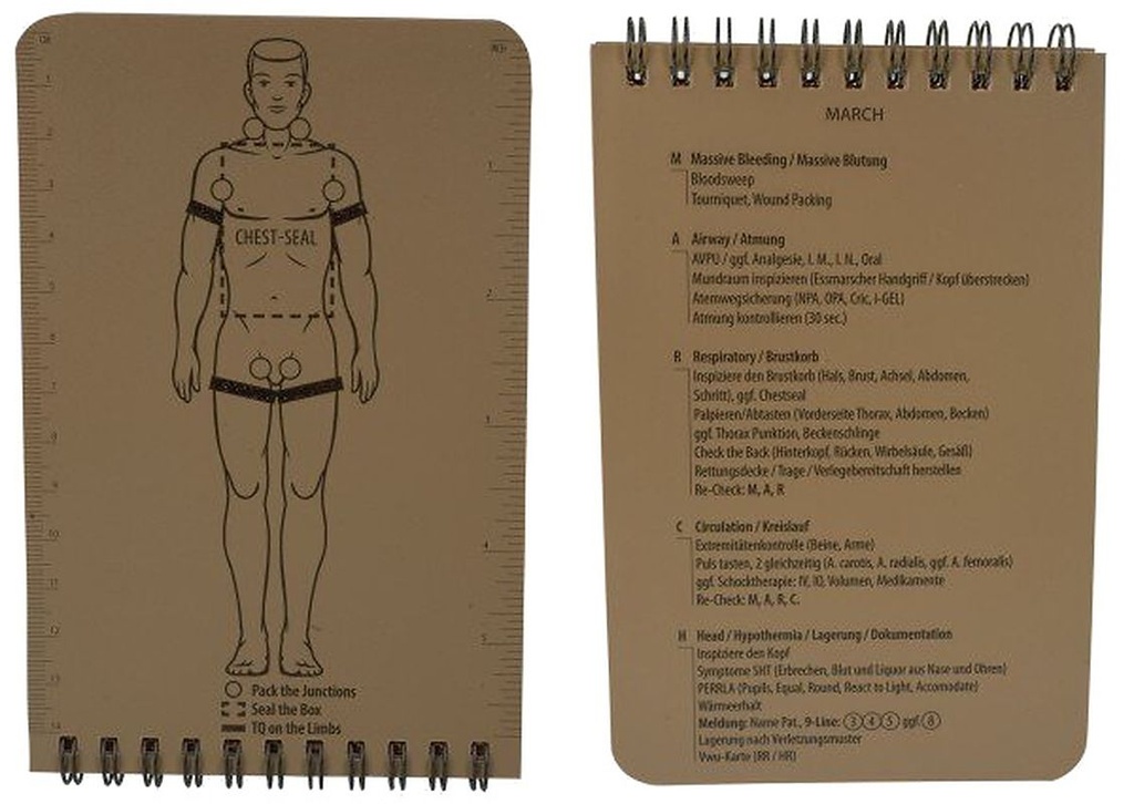 Rite in The Rain Combat Medic Organizer Gen 2 mit 35 Verwundetenkarten, 103x153mm