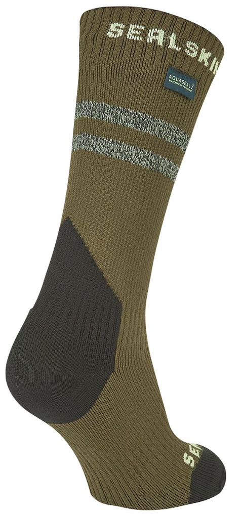 SealSkinz Runton - wasserdichte, mittellange Socke für kaltes Wetter mit Hydrostop - oliv - S
