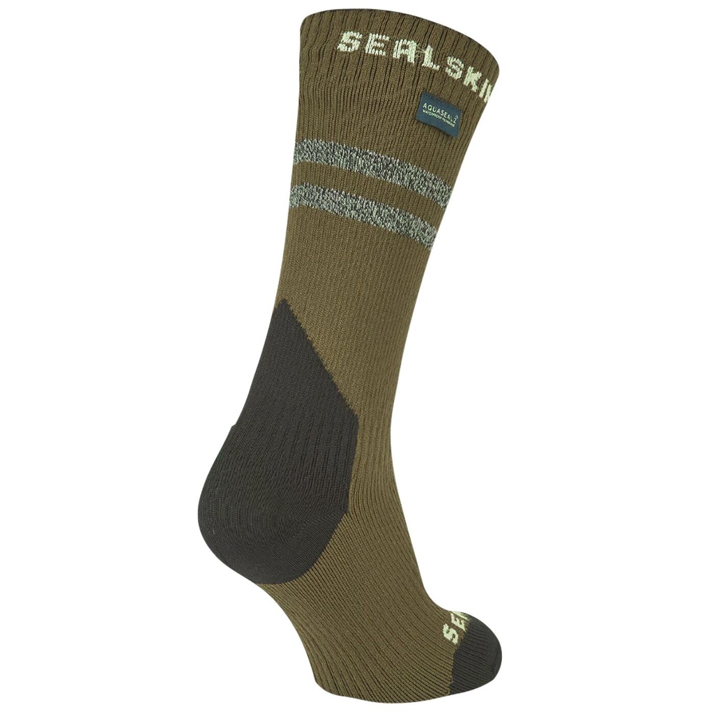 SealSkinz Runton - wasserdichte, mittellange Socke für kaltes Wetter mit Hydrostop - oliv - M