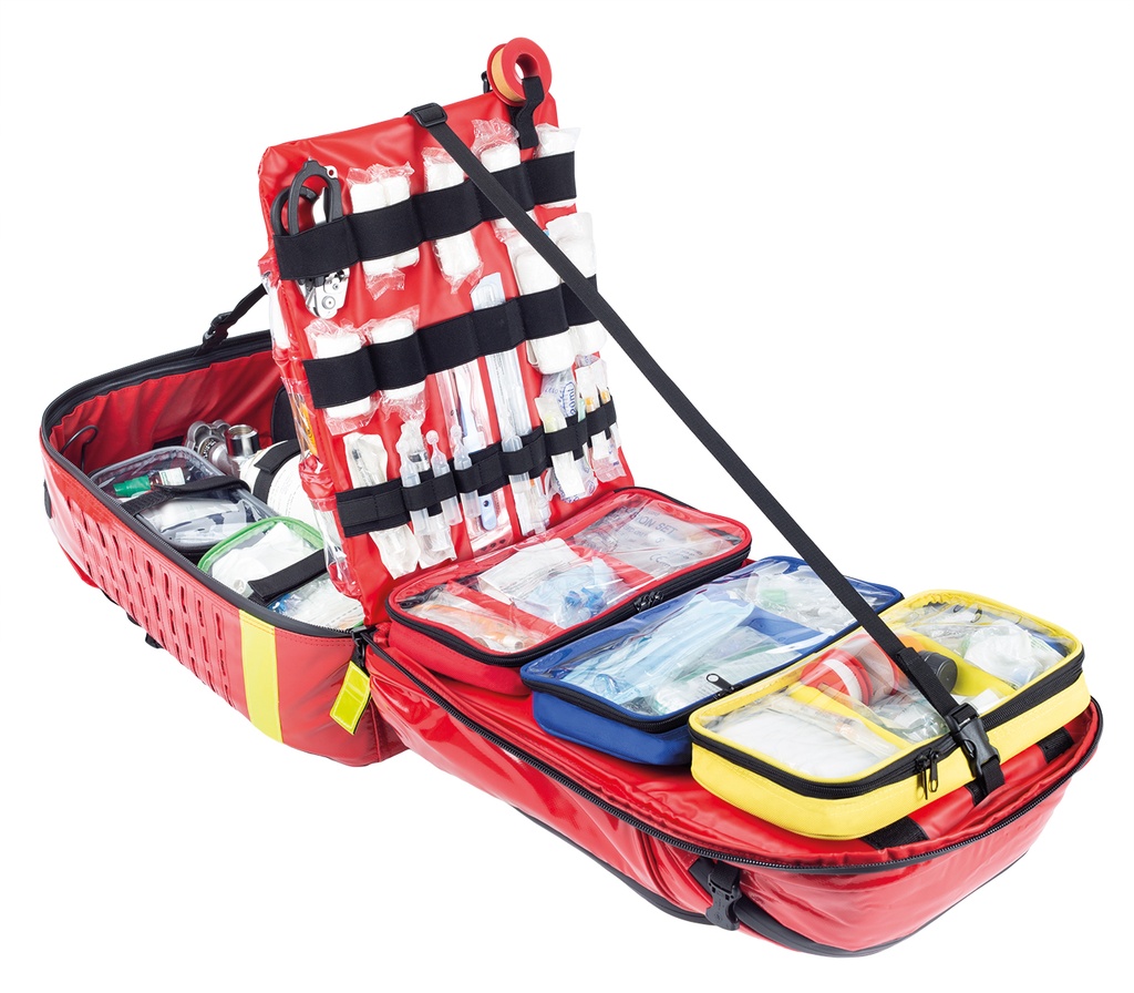 EB02.049_PARAMED'S EVO Notfallrucksack PLANE_rot_offen gefüllt 01.jpg