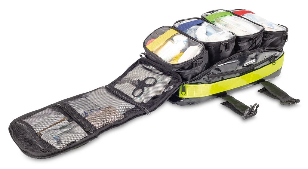 EM13.019_BAGSTER Notfalllrucksack_schwarz_offen gefuellt.jpg