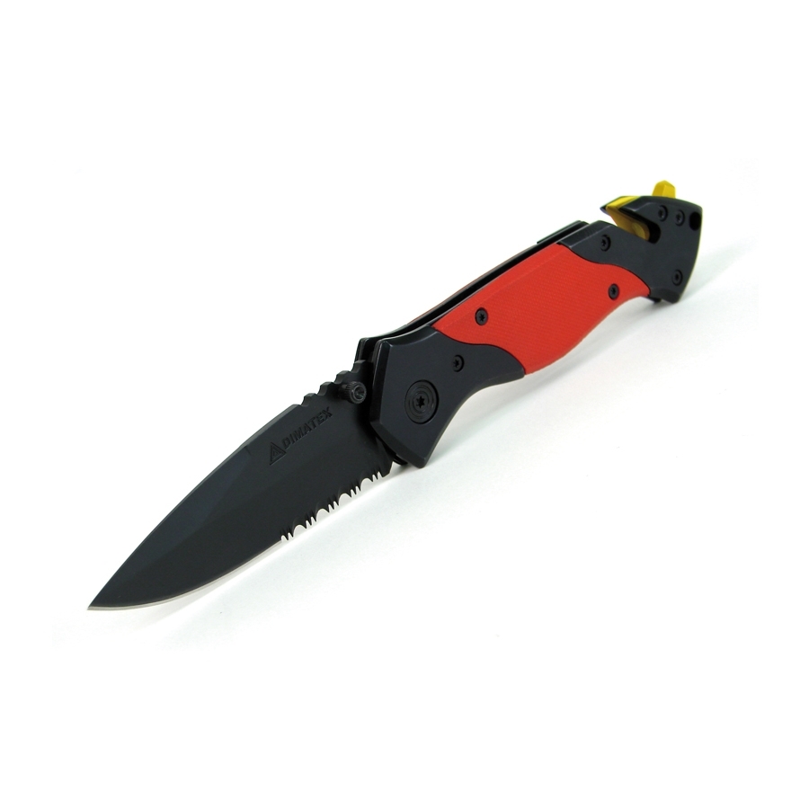 Dimatex Rescue Messer mit Tasche schwarz/rot