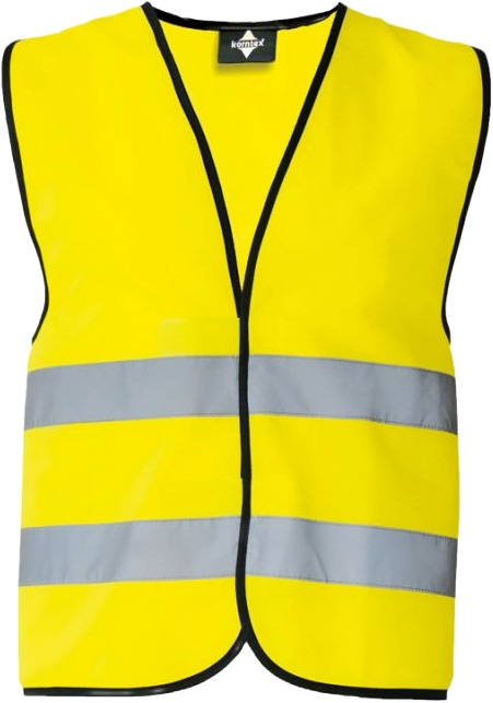 Korntex Warnweste mit schwarzem Saum