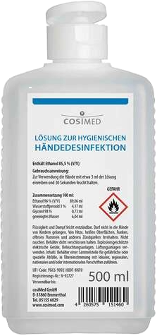 CosiMed Lösung zur hygienischen Händedesinfektion