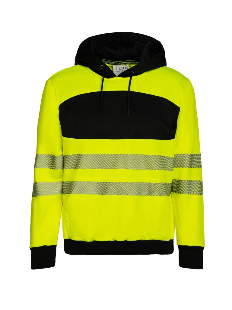 Korntex EOS Hi-Vis Hoodie EN 20471, schwarz/neongelb, L