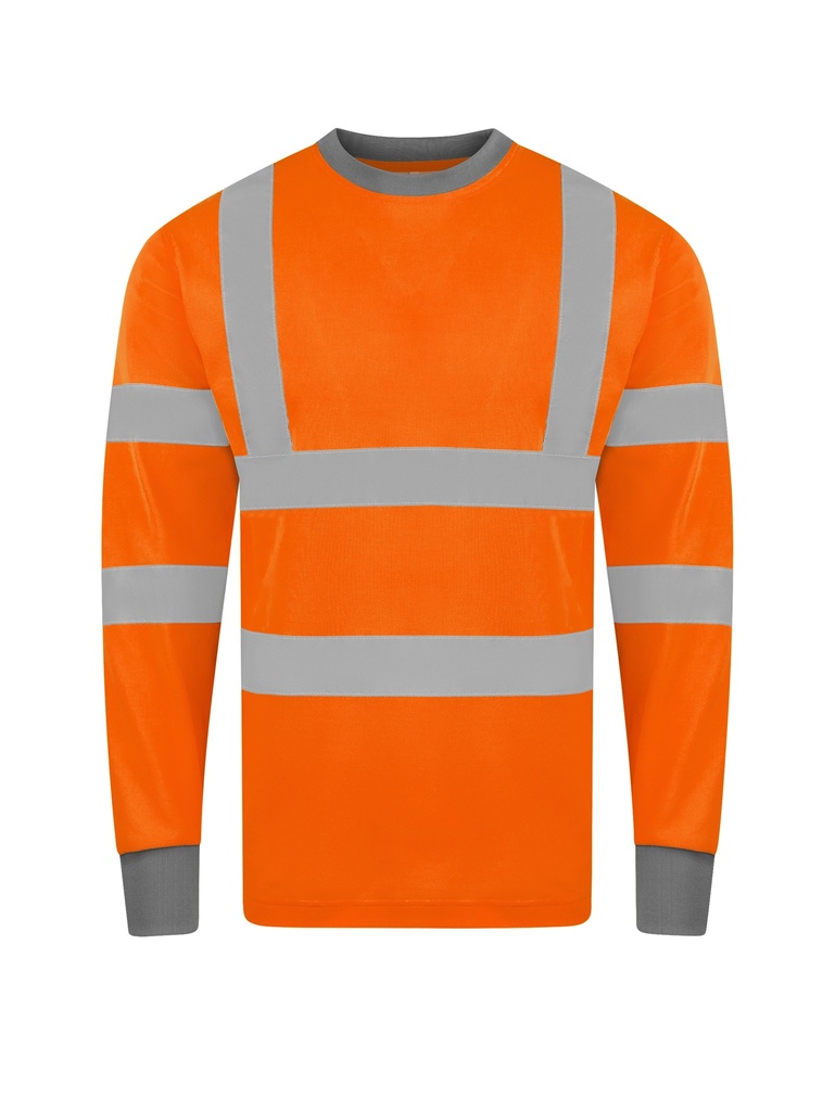 Korntex Hi-Vis Poly-Cotton Langarmshirt EN 20471, neonorange, 3XL