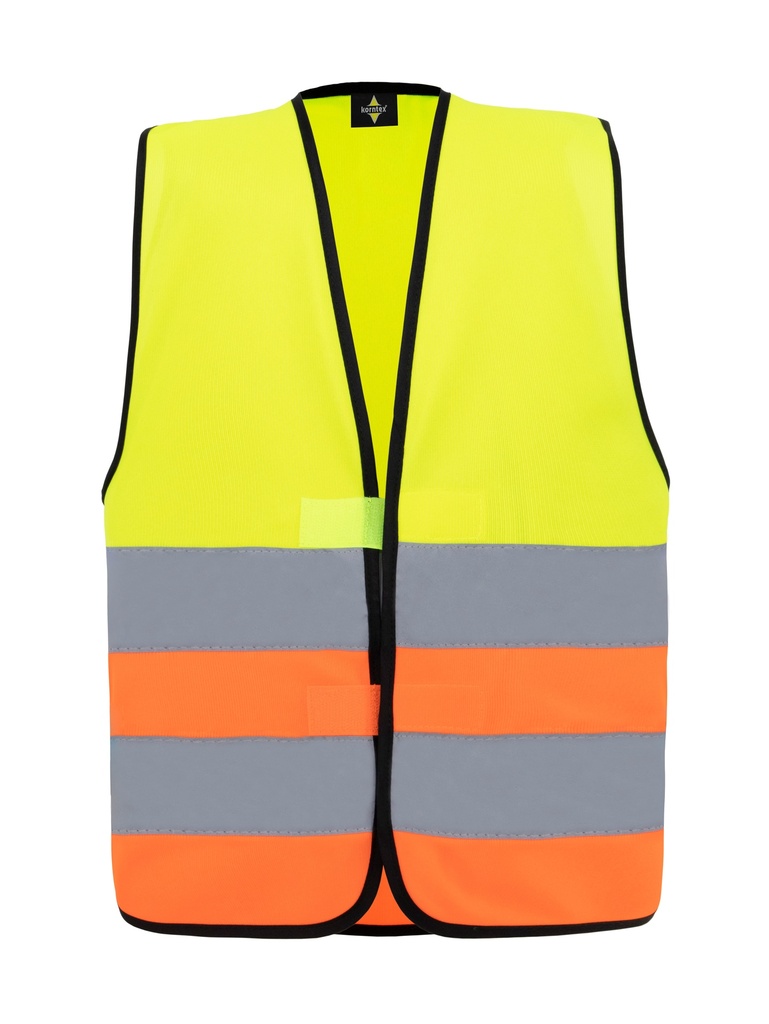 Korntex Warnweste mit schwarzem Saum EN 20471, neongelb/neonorange, 5XL