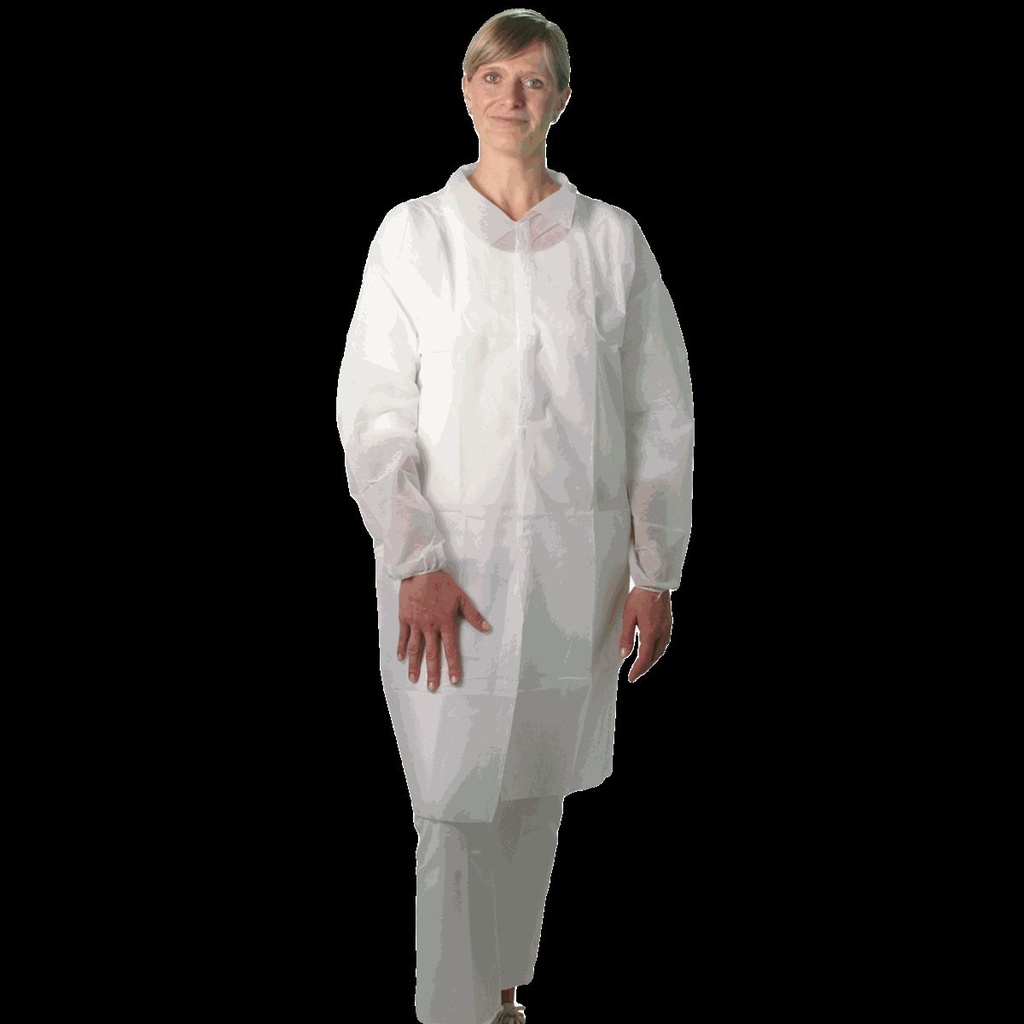 Besuchermäntel PP mit Klettverschluss, 50Stk