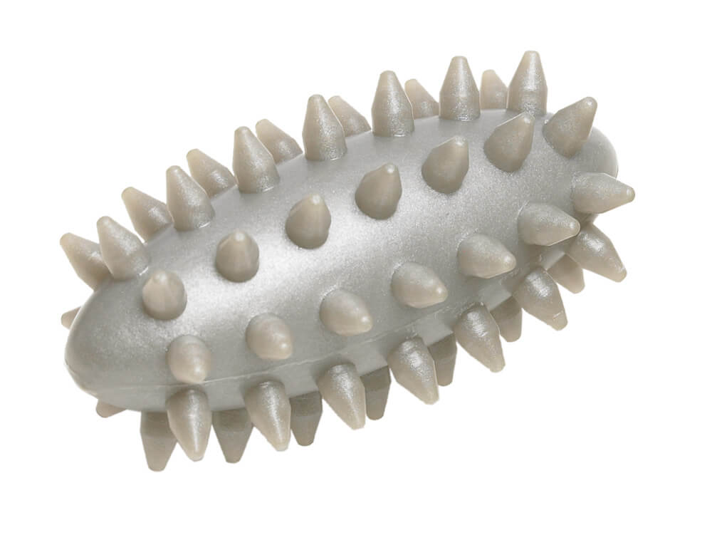 Noppenball lang 4x7cm - silber