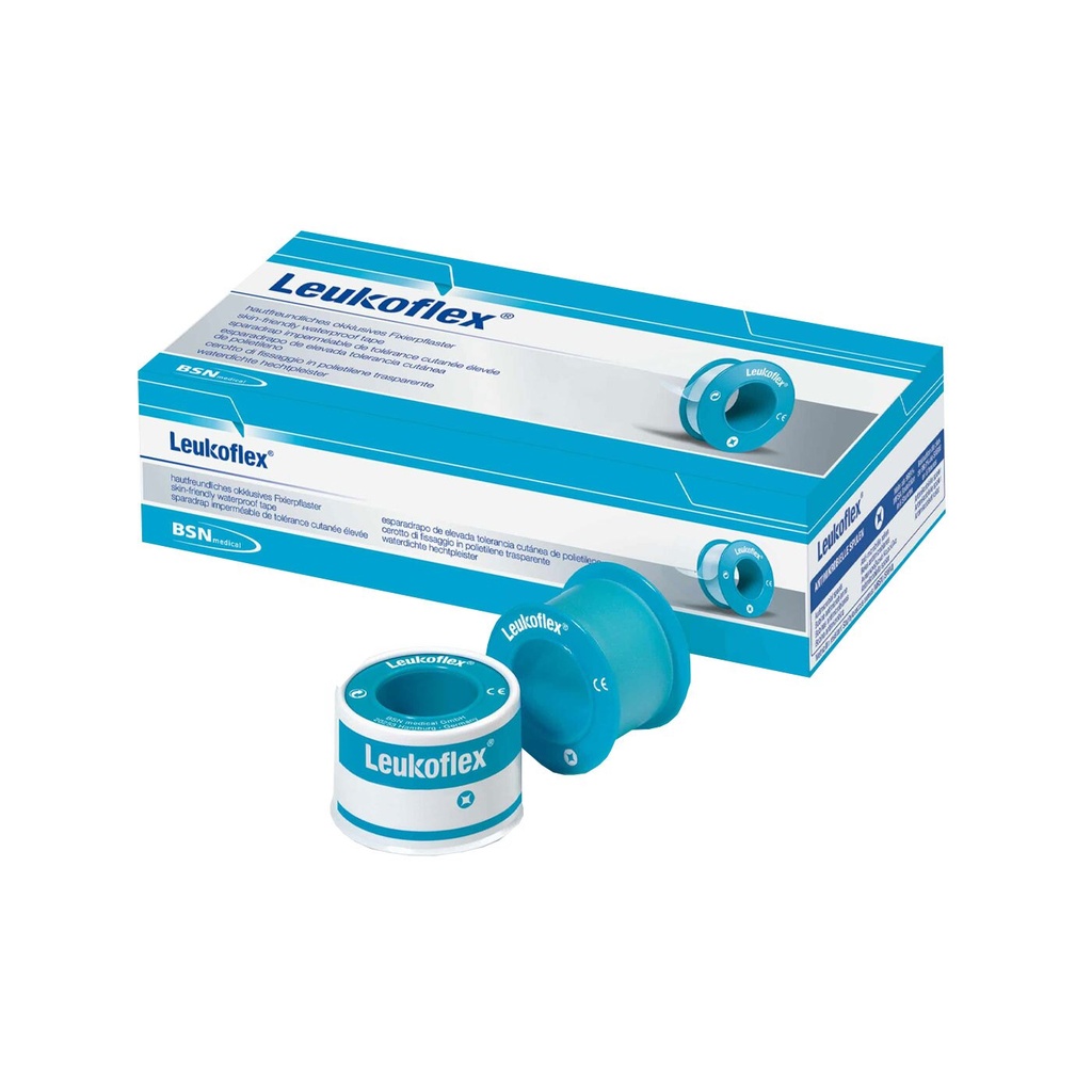 Leukoflex Fixierpflaster, 2.5cmx5m, mit Schutzring, 1Stk