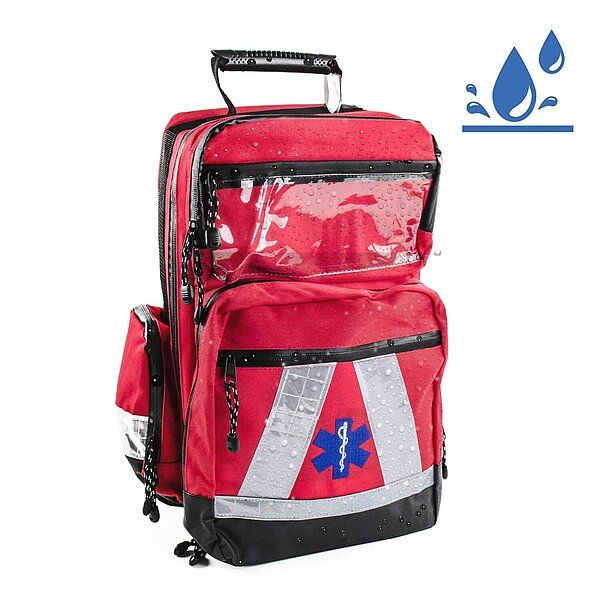Rettungsrucksack wasserdicht rot, leer