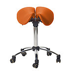 Praxis Sattelhocker geteilt verchromt - orange