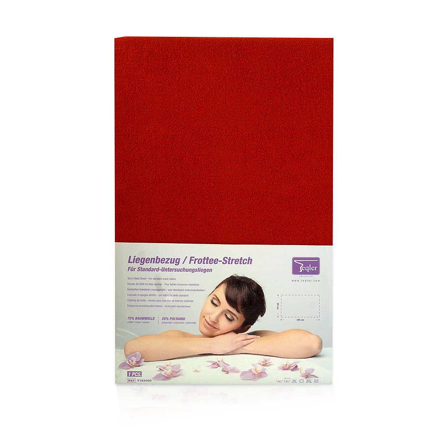 Liegenbezug Frottee-Stretch 65x195cm - dunkelrot