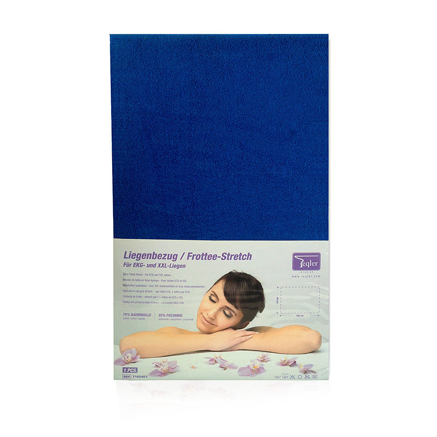 Liegenbezug Frottee-Stretch für EKG-Liegen 80x195cm - dunkelblau