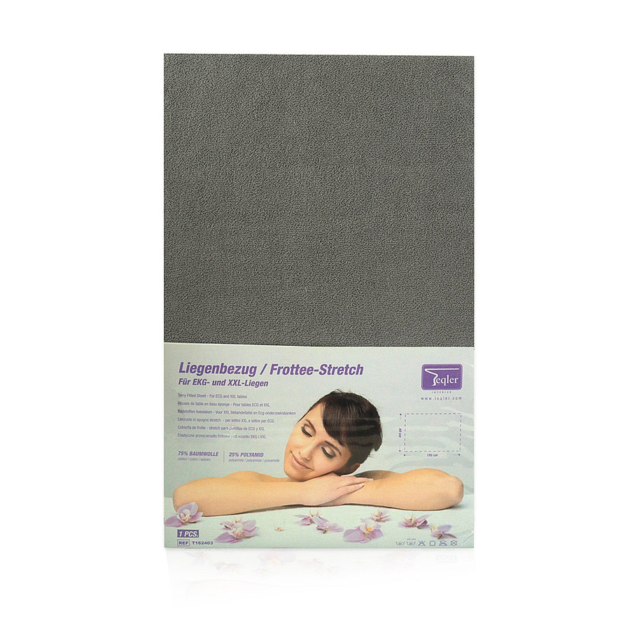 Liegenbezug Frottee-Stretch für EKG-Liegen 80x195cm - grau