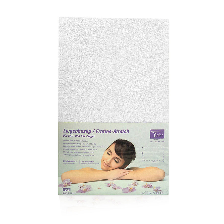 Liegenbezug Frottee-Stretch für EKG-Liegen 80x195cm - weiss