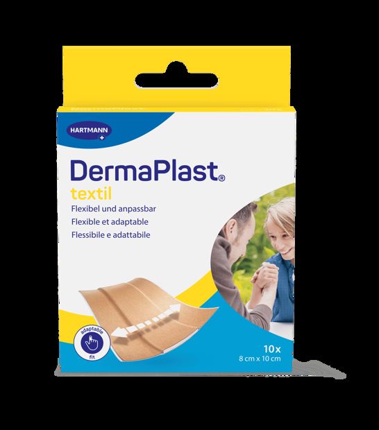 DermaPlast Pflaster Textil, 8x10cm, 10Stk
