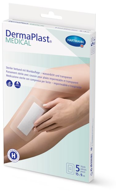 DermaPlast Medical Transparentverband, 9x15cm, 5Stk