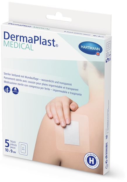 DermaPlast Medical Transparentverband, 9x10cm, 5Stk