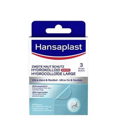 Hansaplast zweite Haut Schutz Gross 6 x 7 cm, 3 Strips