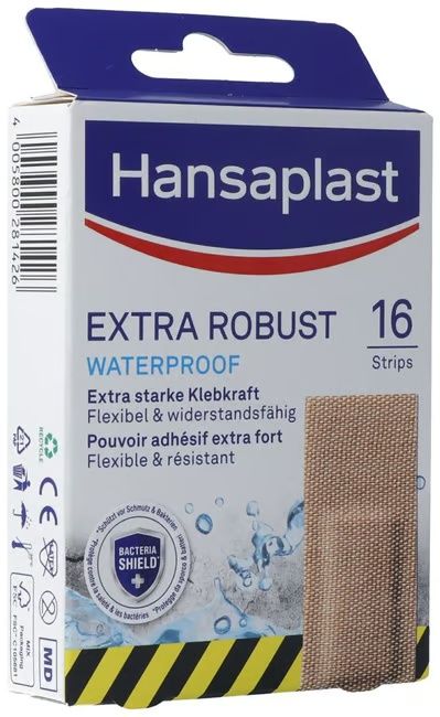 Hansaplast Extra Robust Strips 7,6 x 2,6 cm 16 Stk