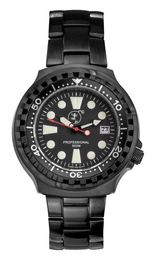 Bombfrog Professional 500 Taucheruhr, Edelstahl, schwarz