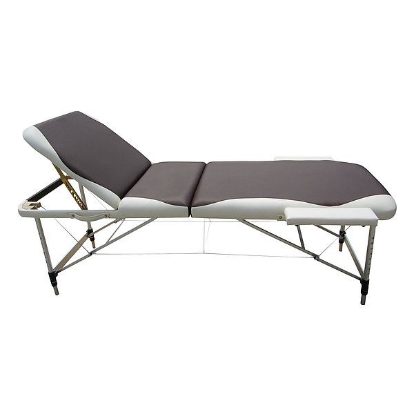 3-Zonen Massageliege, klappbar - braun