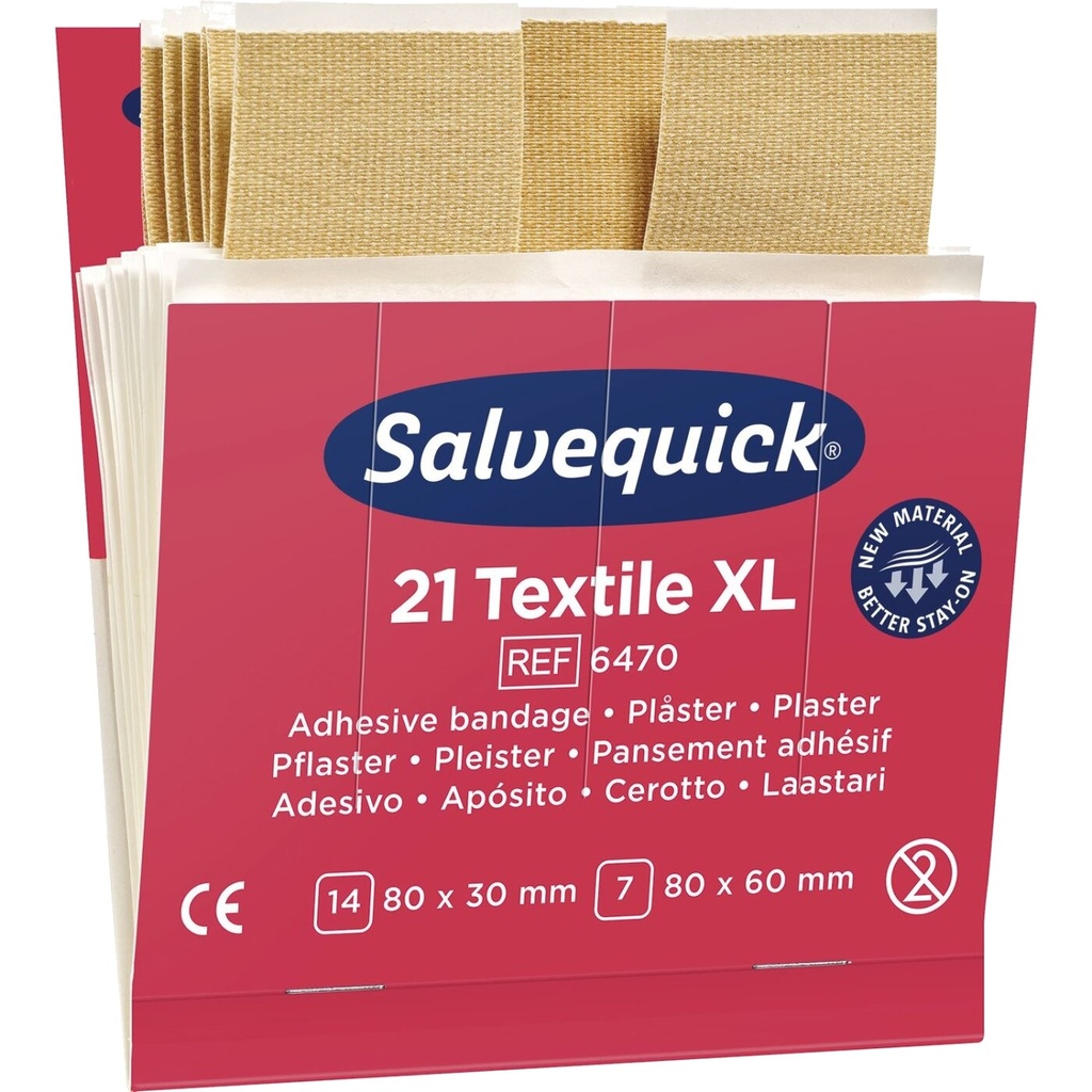 6470 Salvequick Textilpflaster Extragross, 6x21Stk