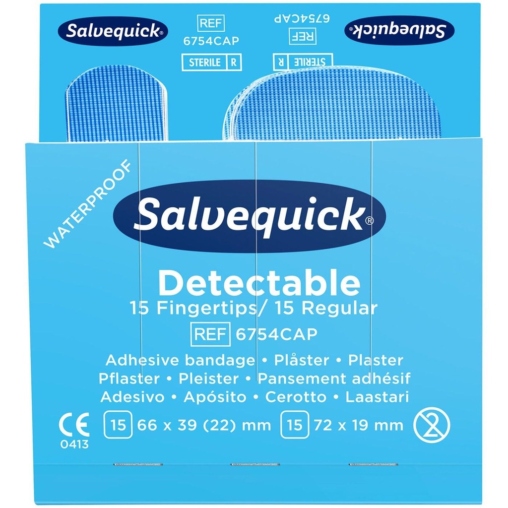 6754 Salvequick Cap Blue Detectable Pflastermix, 30Stk, blau