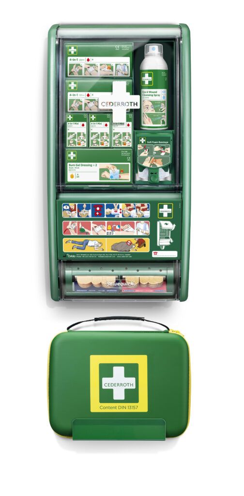 Cederroth First Aid Station Set mit Koffer DIN13157, gefüllt, grün