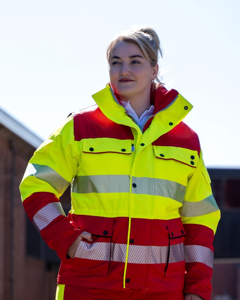 Parka Einsatzjacke Rot-Neongelb, EN20471, Klasse 2 - L