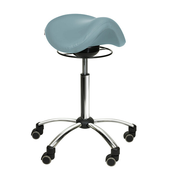 Sattelhocker mit Schwingmechanismus - hellblau