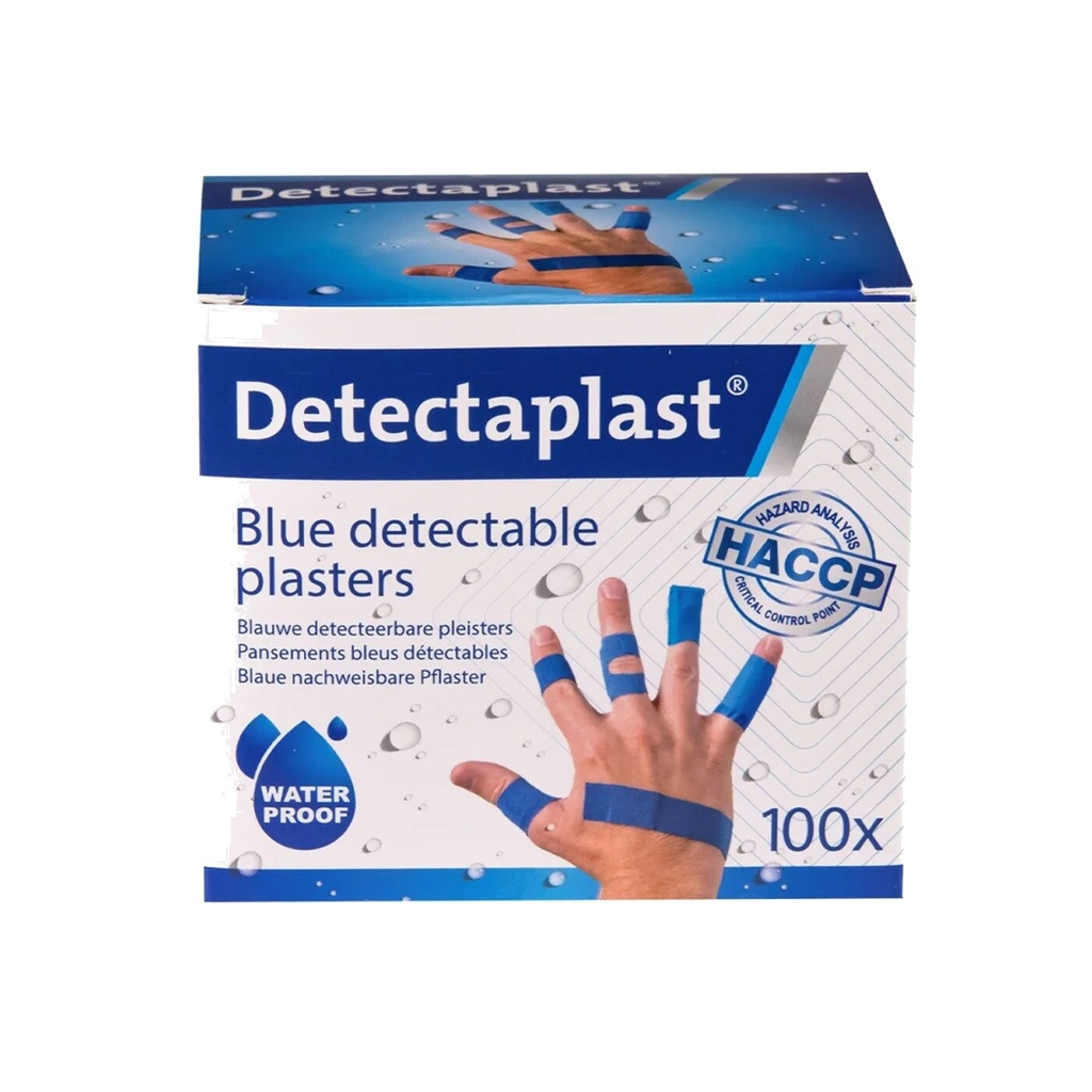Detectaplast Universalpflaster detektierbar Set 19x72, 25x72; butterfly, knuckle 100Stk, blau