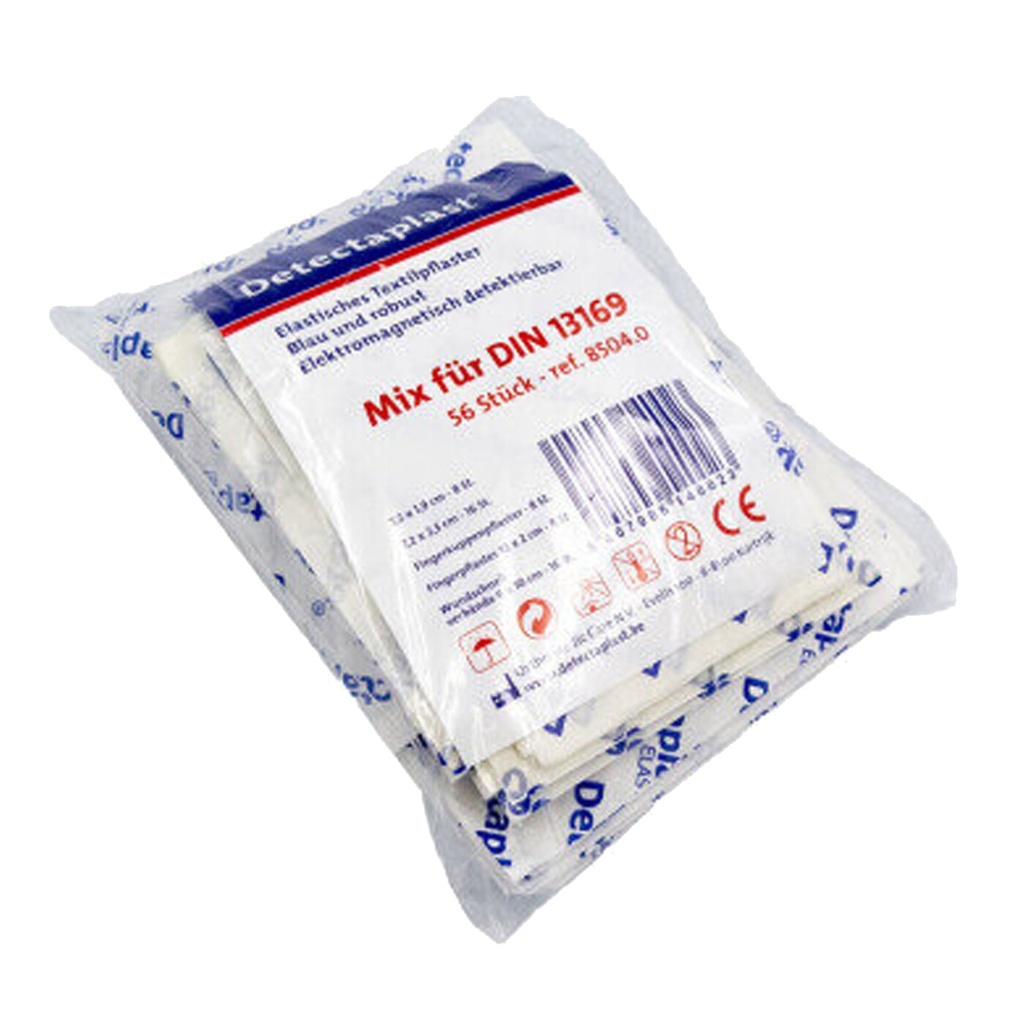 Detectaplast dektierbares Pflaster elastisch Set DIN 13169 84Stk, blau