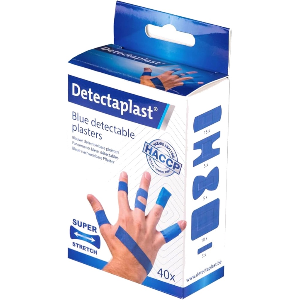 Detectaplast detektierbare Pflaster wasserdicht Mix 5 Grössen 40Stk