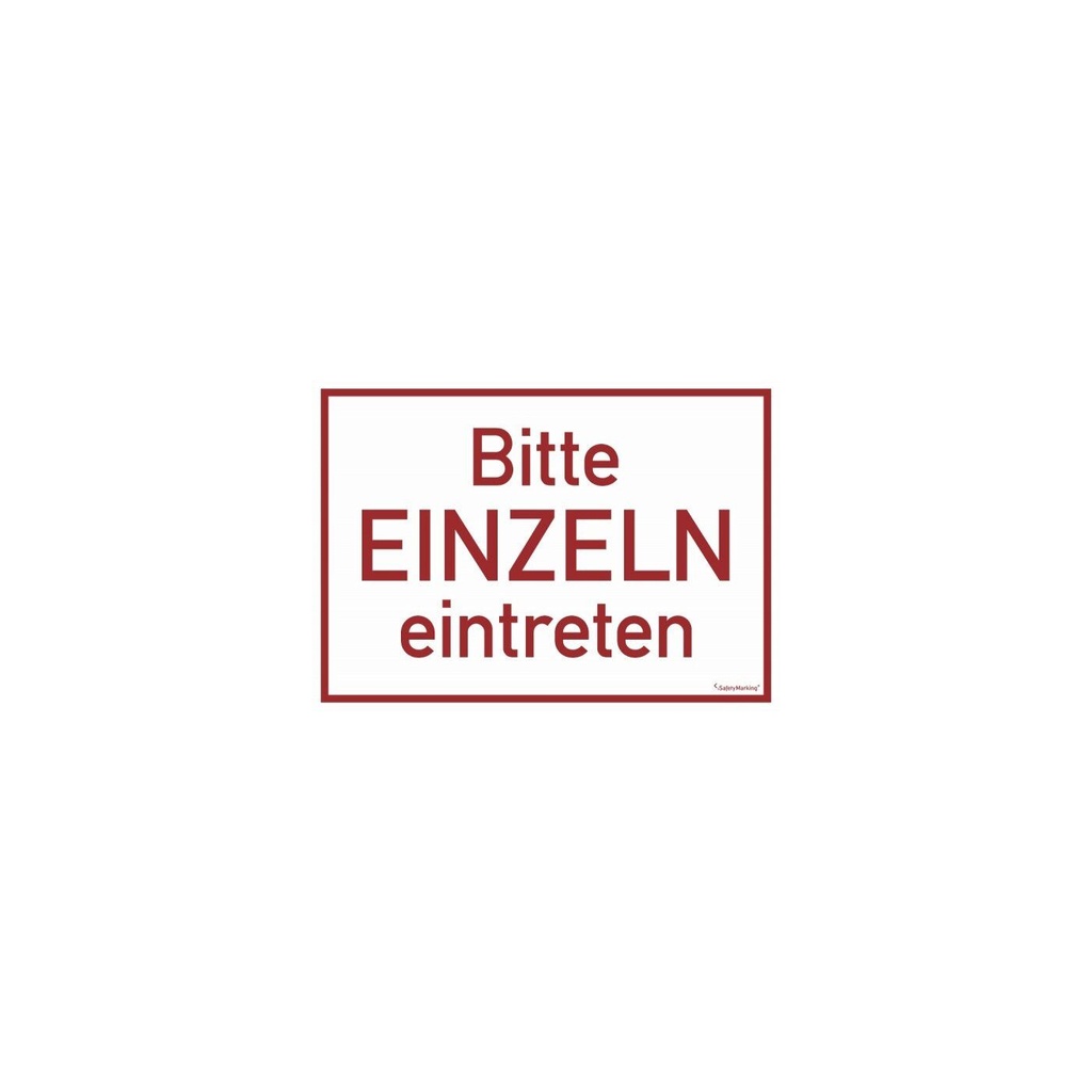 Everglow Türmarkierung Wartebereich "Bitte Einzeln eintreten"