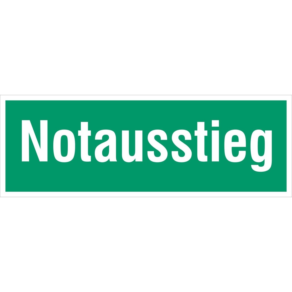 Everglow Rettungszeichen Aufkleber Textschild "Notausstieg" 10.5x30cm