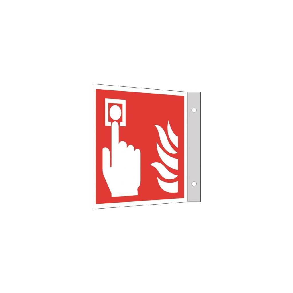 Everglow Rettungszeichen Fahnenschild Brandmelder - 20m - 20cm