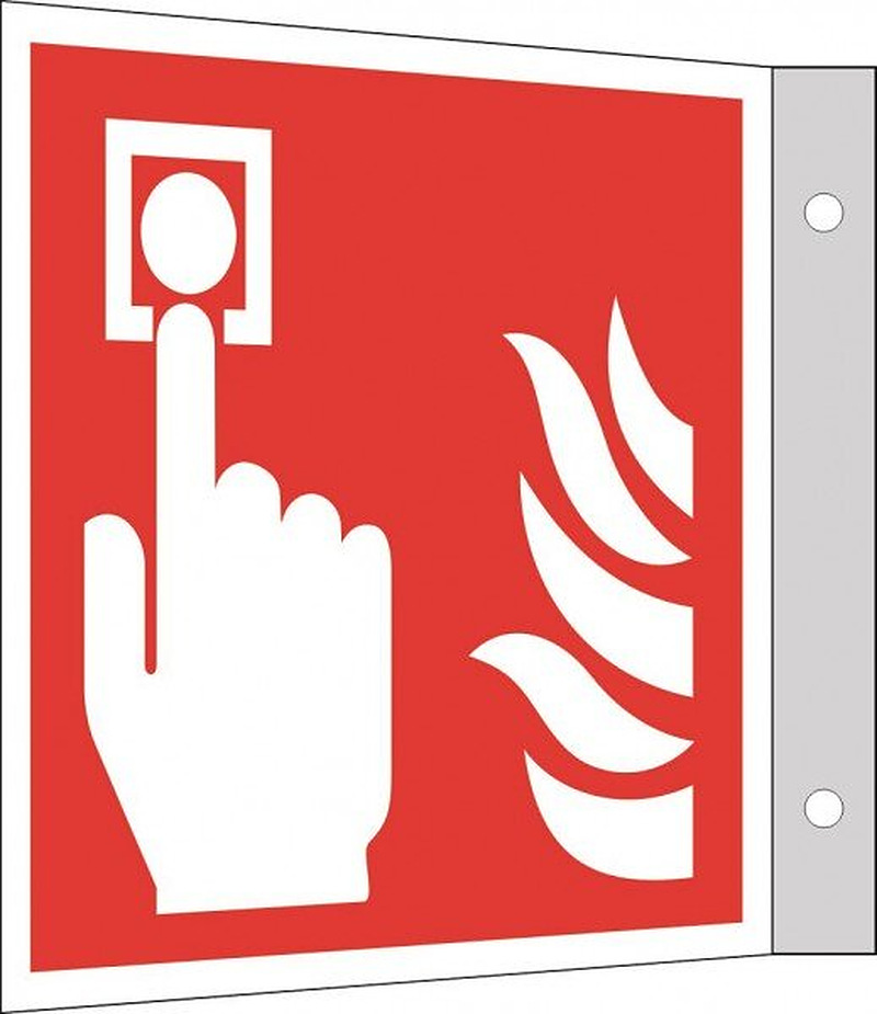 Everglow Rettungszeichen Fahnenschild Brandmelder - 15cm - 15cm