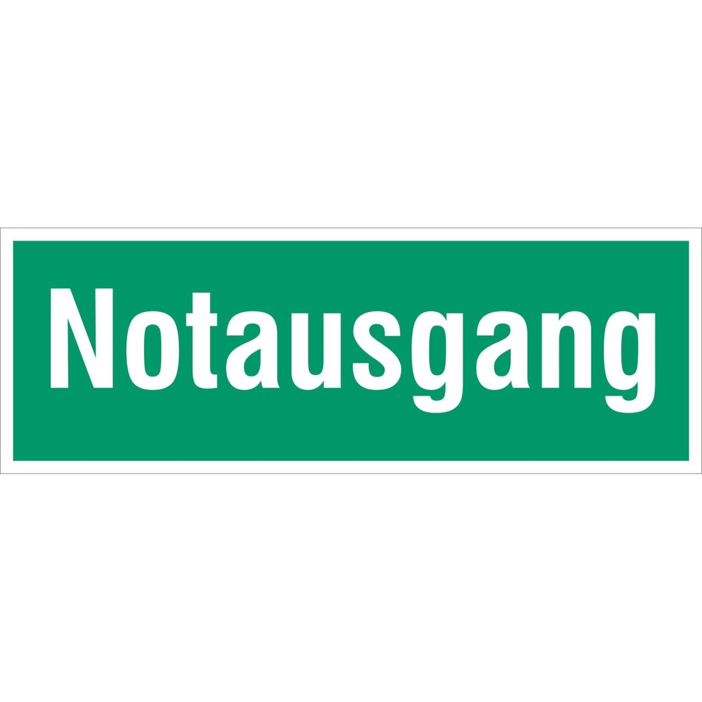 Everglow Rettungszeichen Textschild "Notausgang" - 40cm - 14cm