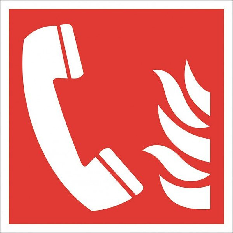 Everglow Rettungszeichen Aufkleber Brandmeldetelefon ASR A1.3 ISO 7010-F006 - 15cm - 15cm